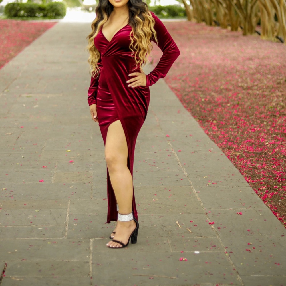Burgundy formal dress